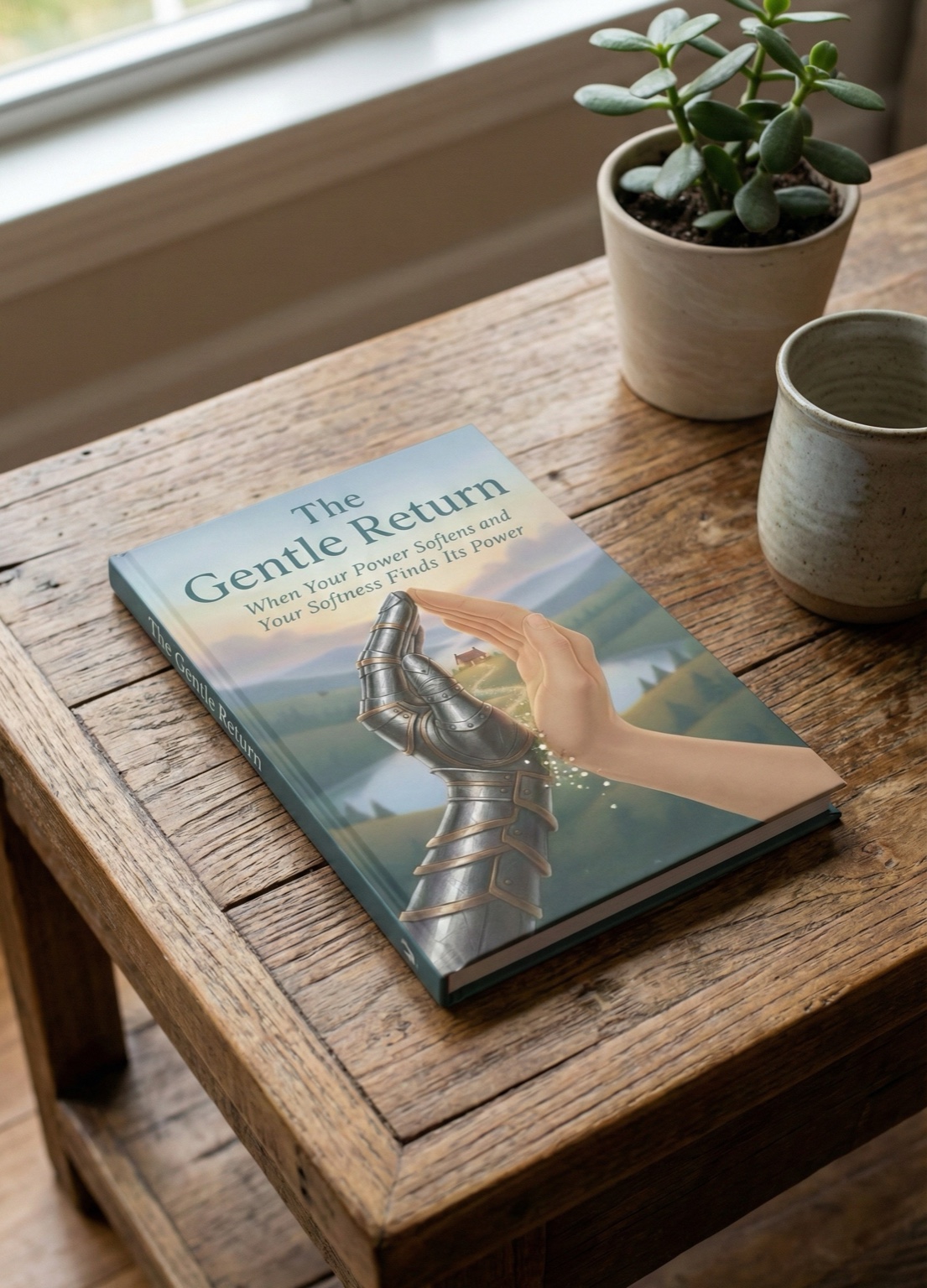 The Gentle Return book cover showing hands releasing light over water
